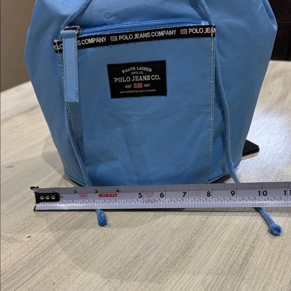 Ralph Lauren Polo Jeans Light Blue Drawstring Sling Pack - Picture 2 of 9